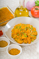 Image showing curry beef rice and potatoes