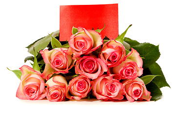 Image showing Roses with gift card