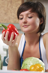 Image showing Woman with paprika