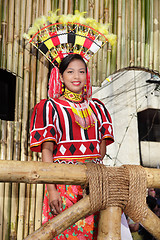 Image showing Parading tribal beauty contest girl