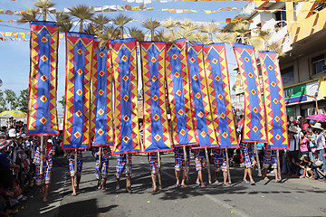 Image showing Tribal flags parade Kaamulan Philippines