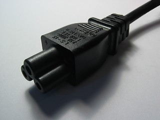 Image showing A laptop power plug