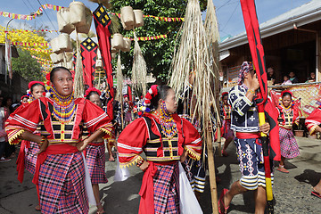 Image showing Philippines parading tribal street dancers