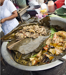 Image showing  street food beef with yucca vegetables stew  leon nicaragua