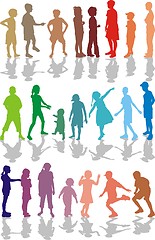 Image showing Kids color silhouettes