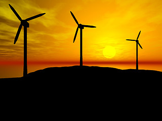 Image showing Wind turbines