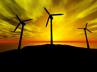 Image showing Wind turbines