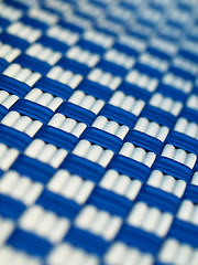 Image showing blue and white square patterned background