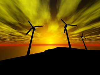 Image showing Wind turbines