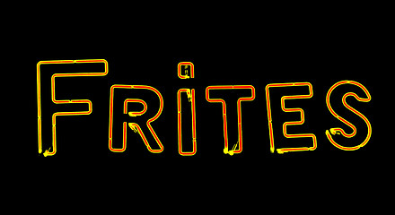 Image showing French fries neon sign