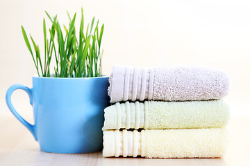 Image showing stack of towels