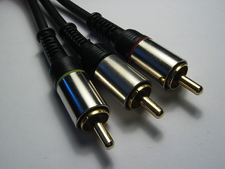 Image showing Three phono plugs