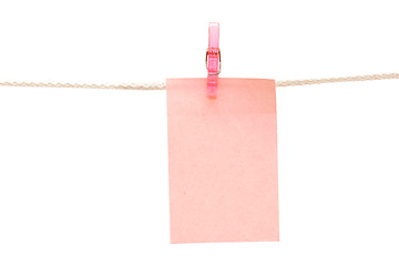 Image showing note hanging on a rope