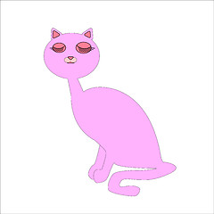 Image showing Pink Cat Illustration