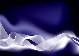 Image showing Virtual wave space blue