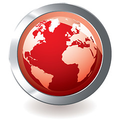 Image showing red icon earth globe