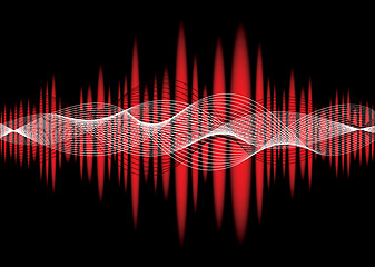 Image showing music equaliser wave red