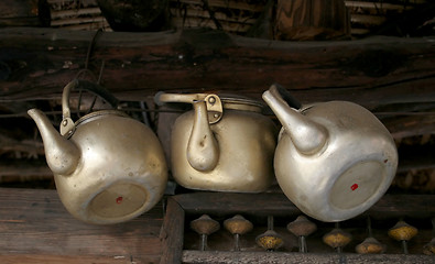 Image showing Old teapots