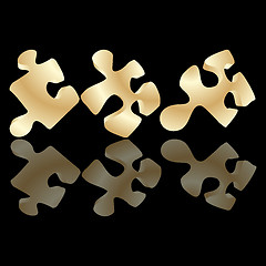 Image showing Gold puzzle pieces 