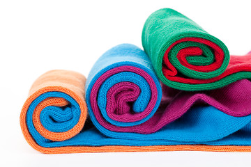 Image showing Three color socks rolls