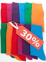Image showing many socks with sale tag