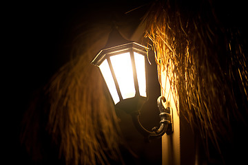 Image showing Old style street lamp at night