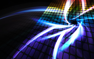 Image showing Glowing Rainbow Wall