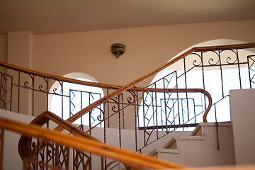 Image showing Stairs and handrails in hotel