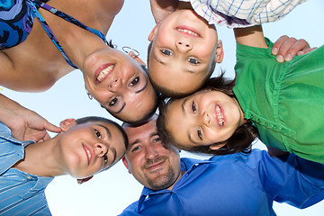 Image showing Happy Family Huddle