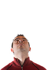 Image showing Man Looking Up Above