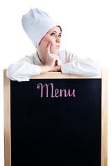 Image showing Chef thinking about lunch menu