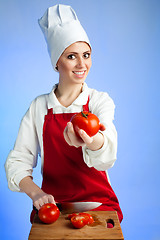 Image showing Chef offer tomatoes