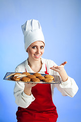 Image showing Chef offer fresh biscuit