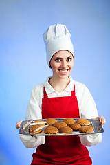 Image showing Fresh oat biscuits from chef