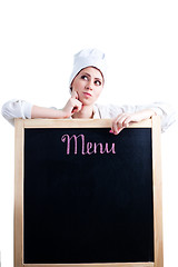 Image showing Chef thinking about menu