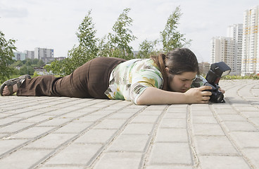 Image showing Woman photographer