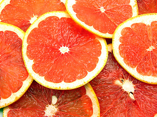 Image showing Red grapefruits