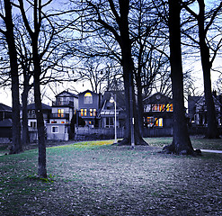 Image showing Park at dusk