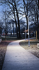 Image showing Park path at dusk