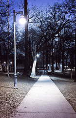 Image showing Park path at night