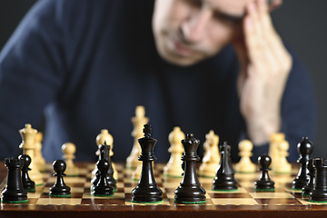 Image showing Man at chess board