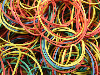 Image showing Multicoloured elastic bands 