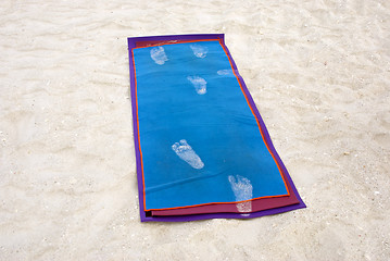 Image showing yoga mat on beach