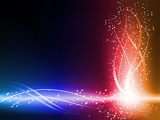 Image showing Colorful Fantasy Glowing Lines Background.