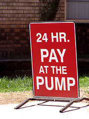 Image showing Sign: 24 Hour, Pay at the Pump.
