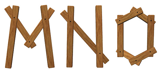 Image showing wooden letters mno