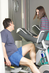 Image showing People chatting at workout