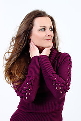 Image showing Fashion portrait of beautiful Woman with pullover