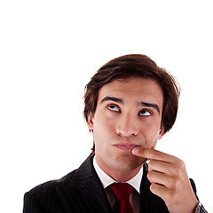 Image showing Young Business Man thinking