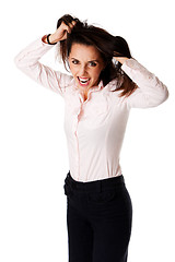 Image showing Stressed business woman